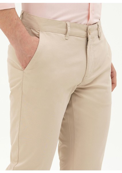 Normal Bel Normal Paça Slim Fit Bej Erkek Pantolon Rıves indirimleri