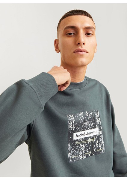 Gri Erkek Bisiklet Relaxed Sweatshirt Jcoalpha Sweat Crew Neck modelleri