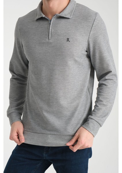 Erkek Yarım Fermuarlı Uzun Kol Sweatshirt 7702 modelleri
