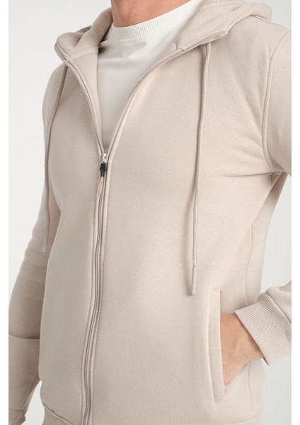 3 Iplik Fermuarlı Kapşonlu Sweatshırt 6052 modelleri