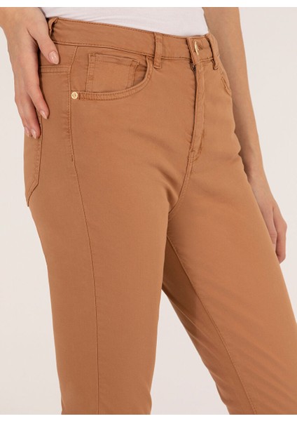 Yüksek Bel Skinny Fit Kahve Kadın Pantolon DERIN-23Y indirimleri