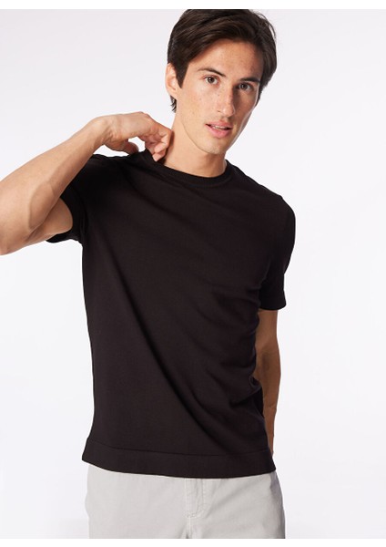 Bisiklet Yaka Slim Fit Siyah Erkek Kazak 1091157