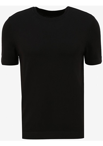 Bisiklet Yaka Slim Fit Siyah Erkek Kazak 1091157