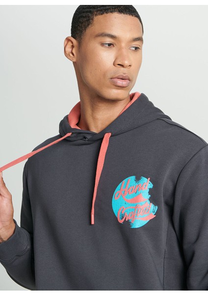 Antrasit Erkek Kapüşon Yaka Regular Fit Sweatshirt L232273003 modelleri