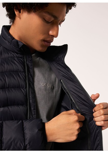 Siyah Erkek Kapüşonlu Zip Ceket FOA404730 Snowbound Pkble Down Puff