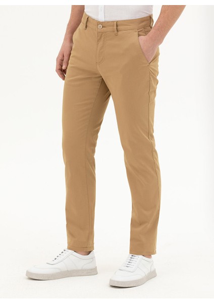 Normal Bel Normal Paça Slim Fit Deve Tüyü Erkek Pantolon Rıves