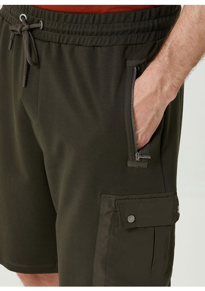 Haki Erkek Normal Bel Slim Fit Şort 1087488