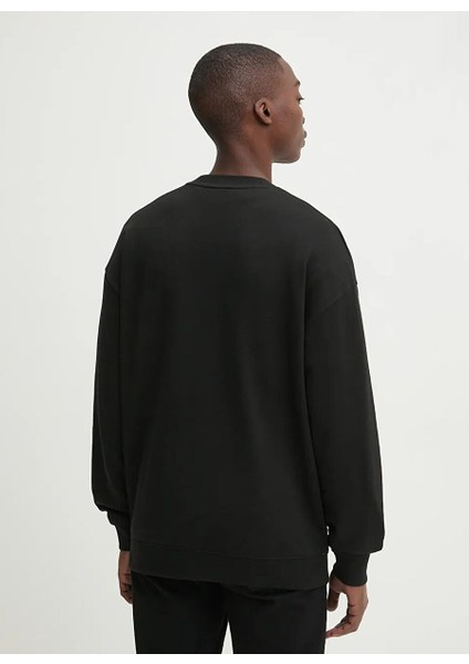 Siyah Erkek Bisiklet Relaxed Düz Sweatshirt 50521081_DLOGONTY