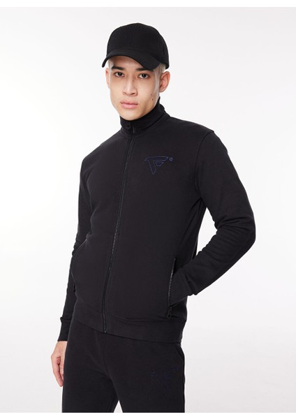 Dik Yaka Siyah Erkek Sweatshırt FM23W04FZ