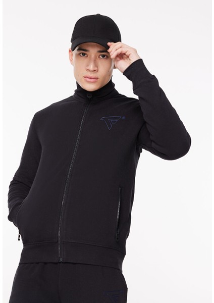 Dik Yaka Siyah Erkek Sweatshırt FM23W04FZ