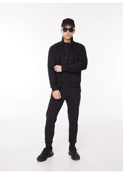 Dik Yaka Siyah Erkek Sweatshırt FM23W04FZ