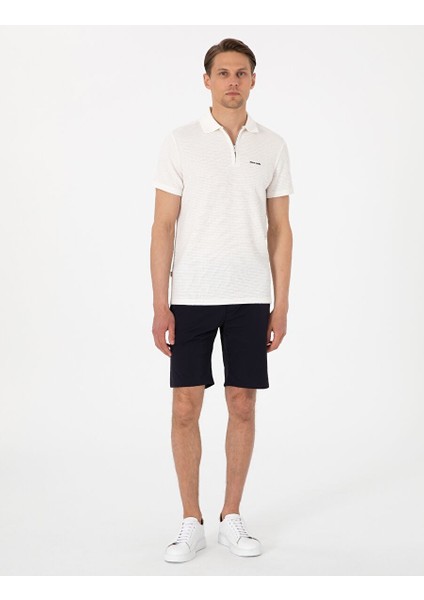 Ekru Slim Fit Örme Dokulu Polo Yaka Tişört fırsatları