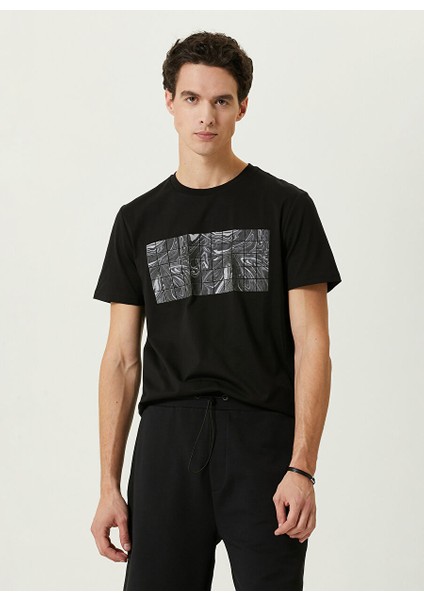 Bisiklet Yaka Siyah Erkek T-Shirt 1086153