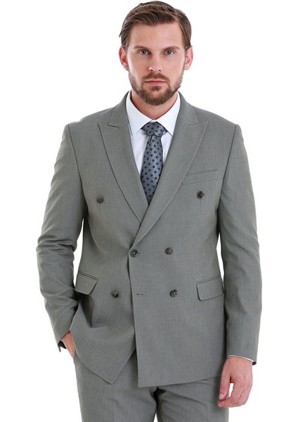 Vizon Slim Fit Desenli Kruvaze Klasik Takım Elbise fiyatları