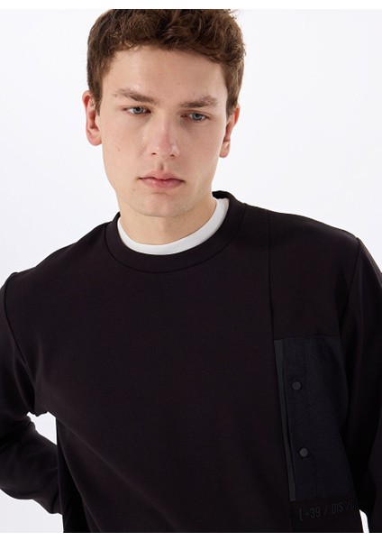 Gmg Fırenze Siyah Erkek Bisiklet Slim Fit Sweatshirt GU24MFW08015