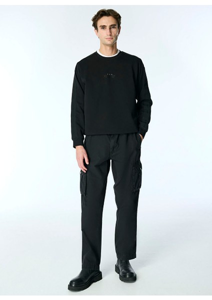 Gmg Fırenze Siyah Erkek Bisiklet Slim Fit Sweatshirt GU24MFW08015