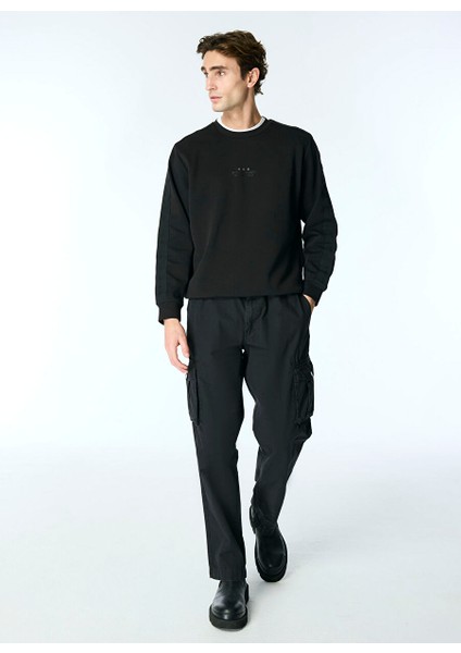 Gmg Fırenze Siyah Erkek Bisiklet Slim Fit Sweatshirt GU24MFW08015