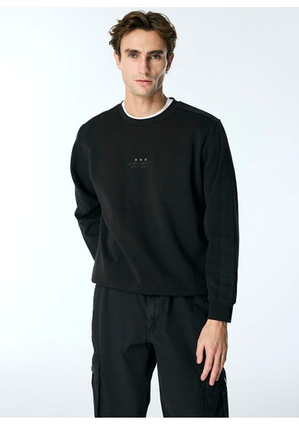 Gmg Fırenze Siyah Erkek Bisiklet Slim Fit Sweatshirt GU24MFW08015