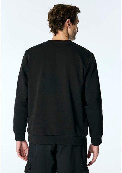 Gmg Fırenze Siyah Erkek Bisiklet Slim Fit Sweatshirt GU24MFW08015