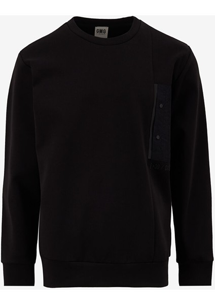 Gmg Fırenze Siyah Erkek Bisiklet Slim Fit Sweatshirt GU24MFW08015