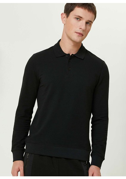 Siyah Erkek Düğmeli Slim Fit Düz Sweatshirt 1092426 fiyatları
