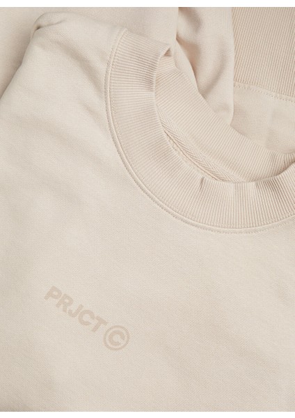 Kapüşon Yaka Krem Erkek Sweatshırt 12239268_JCOPRJCT Sweat Crew Neck A modelleri