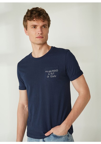 Bisiklet Yaka Mavi Erkek T-Shirt FM23S16TGBLUE modelleri