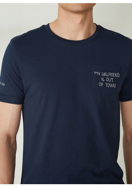 Bisiklet Yaka Mavi Erkek T-Shirt FM23S16TGBLUE fırsatları