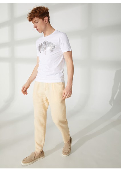 Bisiklet Yaka Beyaz Erkek T-Shirt FM23S39TGWHITE modelleri