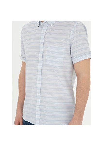 Açık Mavi Regular Fit Kısa Kollu Gömlek