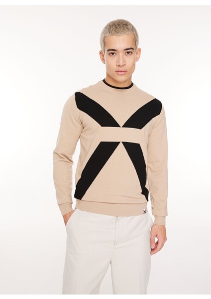 Yarım Balıkçı Yaka Slim Fit Bej Erkek Kazak UMA23045MA modelleri