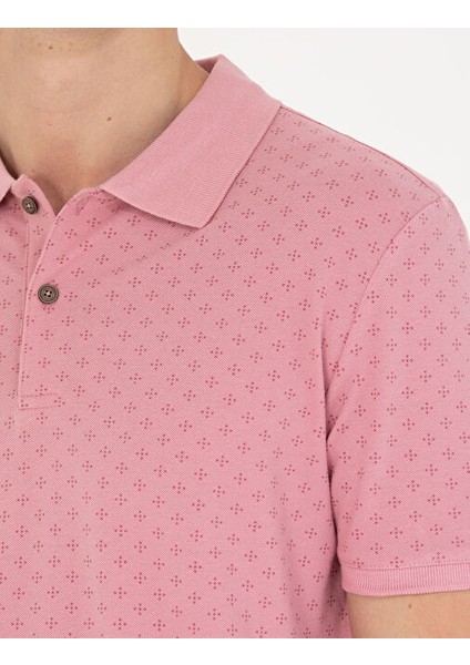 Pembe Slim Fit Polo Yaka Tişört