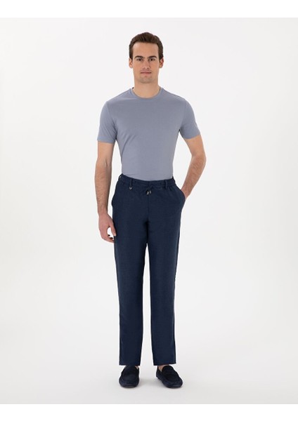 Lacivert Slim Fit Kumaş Pantolon
