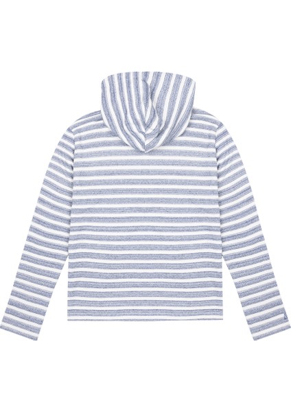 Çizgili Kapüşonlu Sweatshirt - Lacivert/beyaz fiyatları