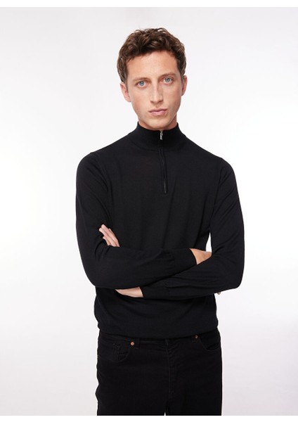 Bisiklet Yaka Slim Fit Siyah Erkek Kazak WM04_ZMG9 fiyatları