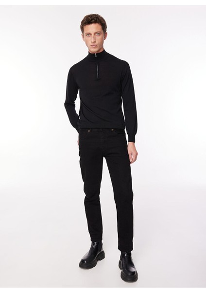 Bisiklet Yaka Slim Fit Siyah Erkek Kazak WM04_ZMG9 fırsatları