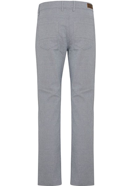 Lacivert Regular Fit Desenli Pamuklu 5 Cep Kanvas Pantolon