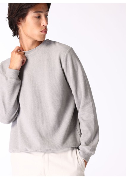 Gri Erkek Bisiklet Basic Düz Sweatshirt MML4WM-SWT9518