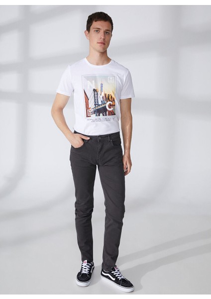 Siyah Erkek Düz Paça Slim Fit Denim Pantolon FM23S26PDCARBON