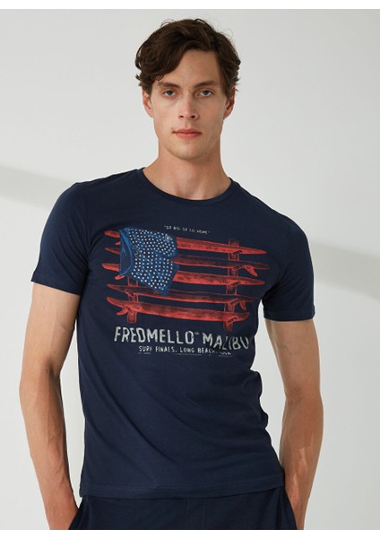 Bisiklet Yaka Mavi Erkek T-Shirt FM23S22TGBLUE fiyatları
