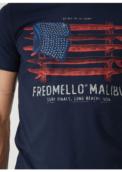 Bisiklet Yaka Mavi Erkek T-Shirt FM23S22TGBLUE fırsatları