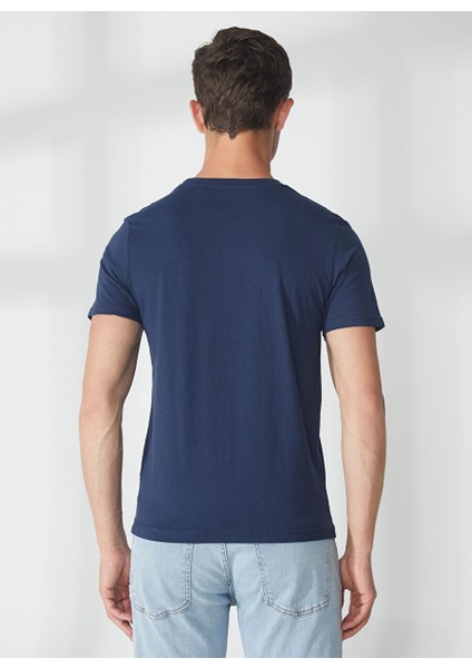 Bisiklet Yaka Mavi Erkek T-Shirt FM23S01TGBLUE indirimleri