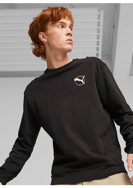 Siyah Erkek Bisiklet Normal Düz Sweatshirt 67606301 Better Sportswear Crew