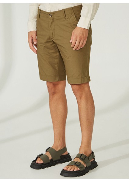 Normal Bel Slim Fit Yeşil Erkek Bermuda Şort A261NAT99NG332-