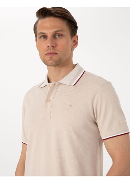 Bej Slim Fit Polo Yaka Tişört fiyatları