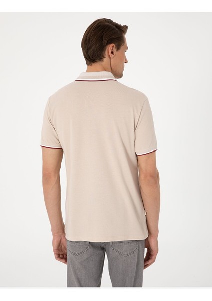 Bej Slim Fit Polo Yaka Tişört indirimleri