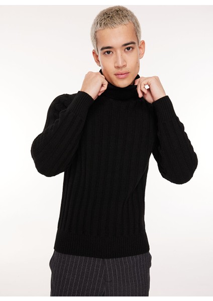 Siyah Erkek Balıkçı Yaka Slim Fit Kazak WM34_ZM07 fiyatları