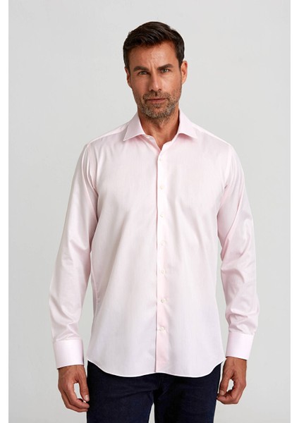 Italyan Kumaş Platınıum Regular Fit Gömlek Pembe PLTG002_D29