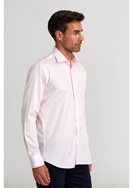 Italyan Kumaş Platınıum Regular Fit Gömlek Pembe PLTG002_D29