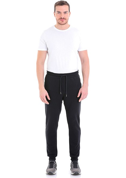 Lacivert Regular Fit Düz Pamuklu Yandan Cep Eşofman Alt